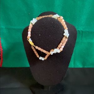 Vintage Style Necklace, hand made, pink